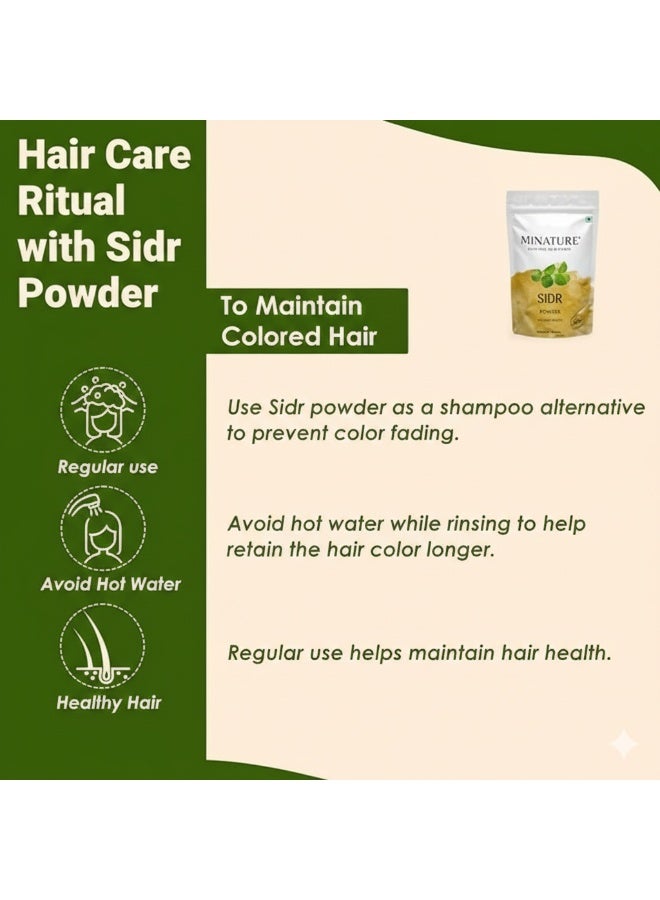 ميناتور مينانشور بودرة سدر الطبيعية للشعر والبشرة | بودرة أوراق السدر - منظف وبلسم طبيعي للشعر | مصدر طبيعي للصمغ والصابونين (227 جم) - Image 3